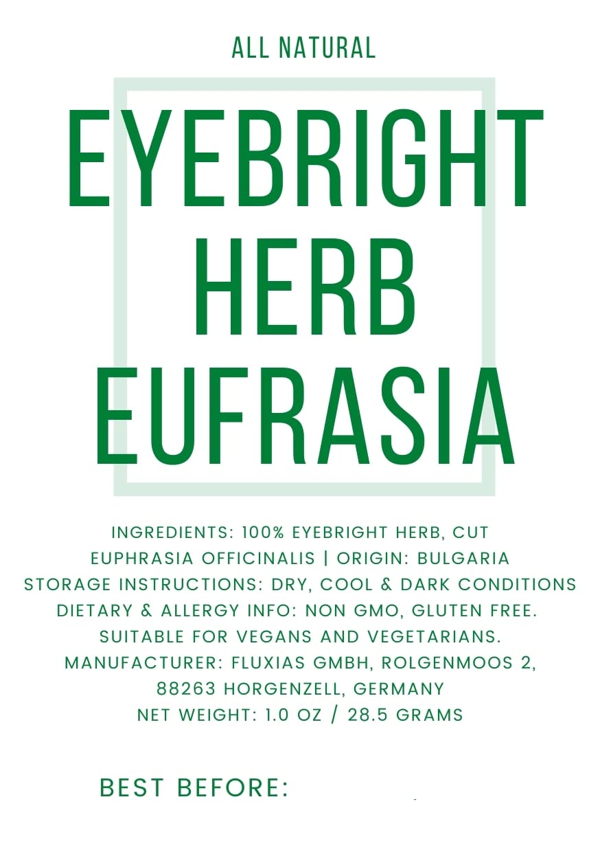 Naturegrail Eyebright Herb Eufrasia - Natural Cut & Dried Euphrasia officinalis, 1oz (28.5g) - Herbal Remedy for Eye Health