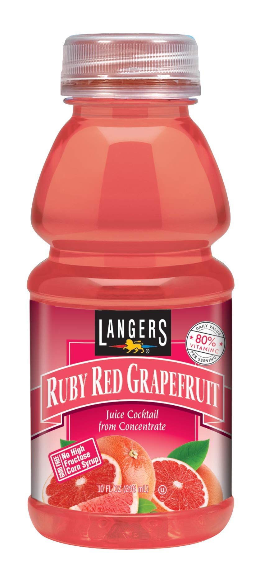 Langers Ruby Red Grapefruit Juice Cocktail, 10 Fl Oz, Pack of 12