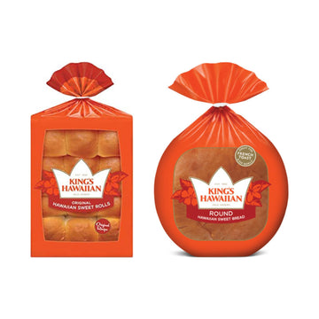 King's Hawaiian Classic Round Bread (16oz) & Sweet Roll (12Ct) (1ea) Variety Pack