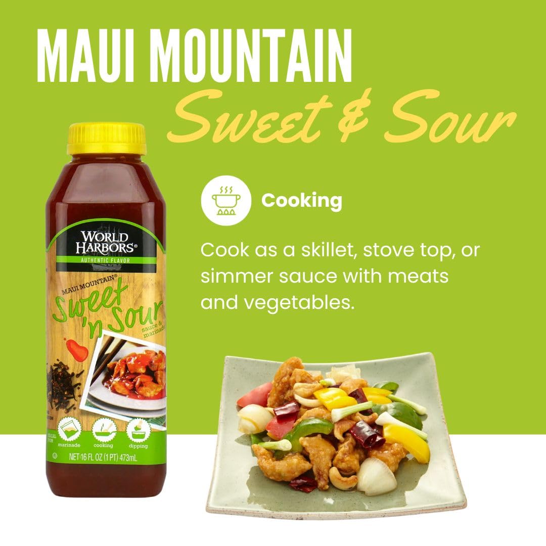 World Harbors Maui Sweet And Sour Sauce - Hawaii Style Perfect For Dipping, Dumplings, Chicken Nuggets, Various Meats Including