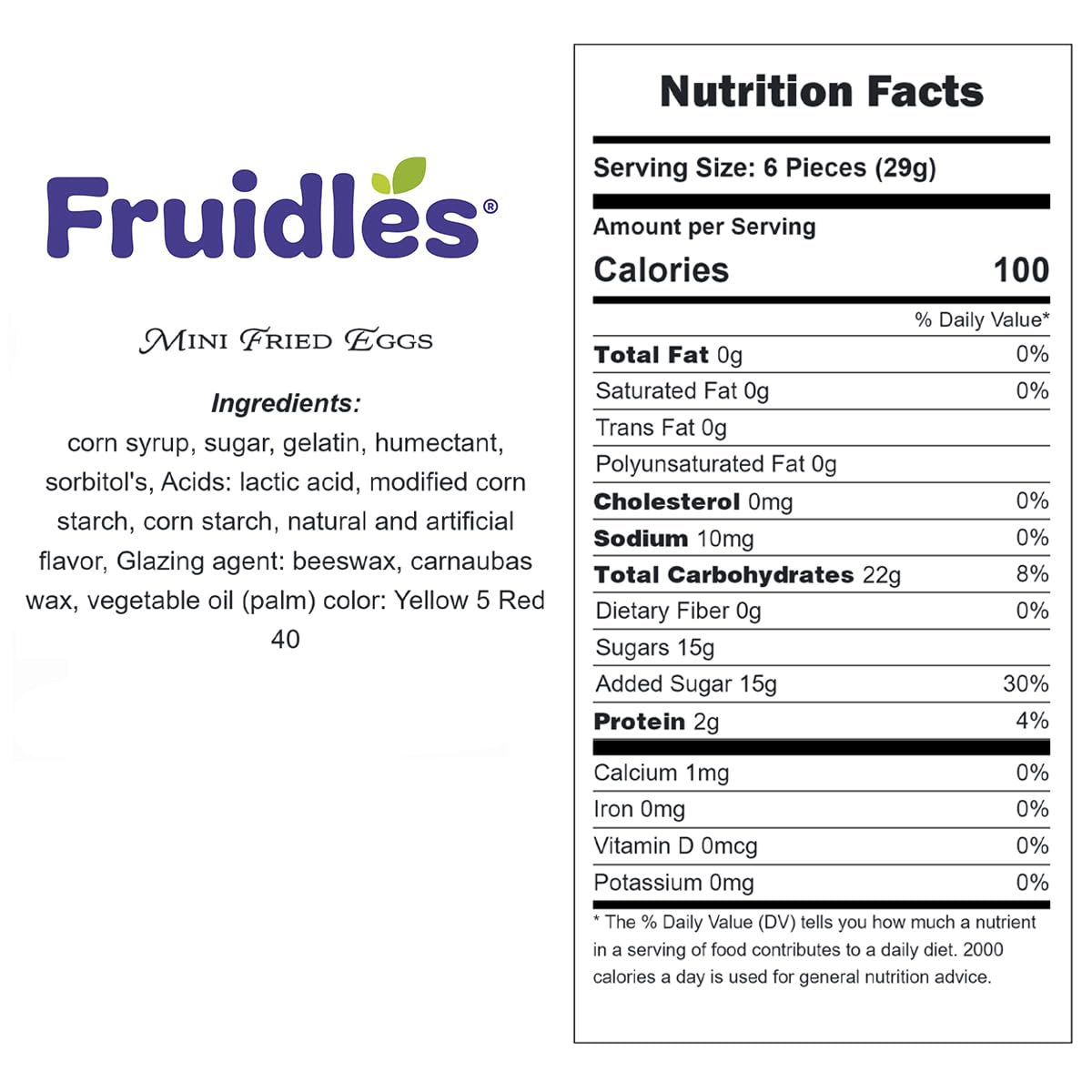 Fruidles Mini Fried Egg Gummi, Omelet Candy, Delicious Fruit Flavors Gummies (1 Pound)