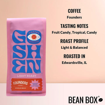 Founders - Roasted By Goshen Coffee Roasters - Whole Bean Coffee - 12 Ounce Bag