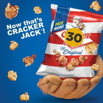 Sweet and Salty Popcorn Individual Bags, 30 Count Bulk Pack- Classic Caramel Coated Popcorn & Peanuts, On-the-Go Snack by Cracke