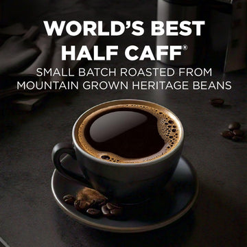 Maud'S Half Caff Medium Roast Ground Coffee, 20 Ounces | World'S Best Half Caff | 100% Arabica Medium Roast Coffee | Solar Energ