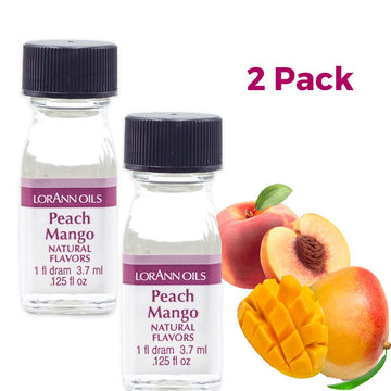 LorAnn Peach Mango SS Flavor, 1 dram bottle (.0125 fl oz - 3.7ml - 1 teaspoon) 2 Pack