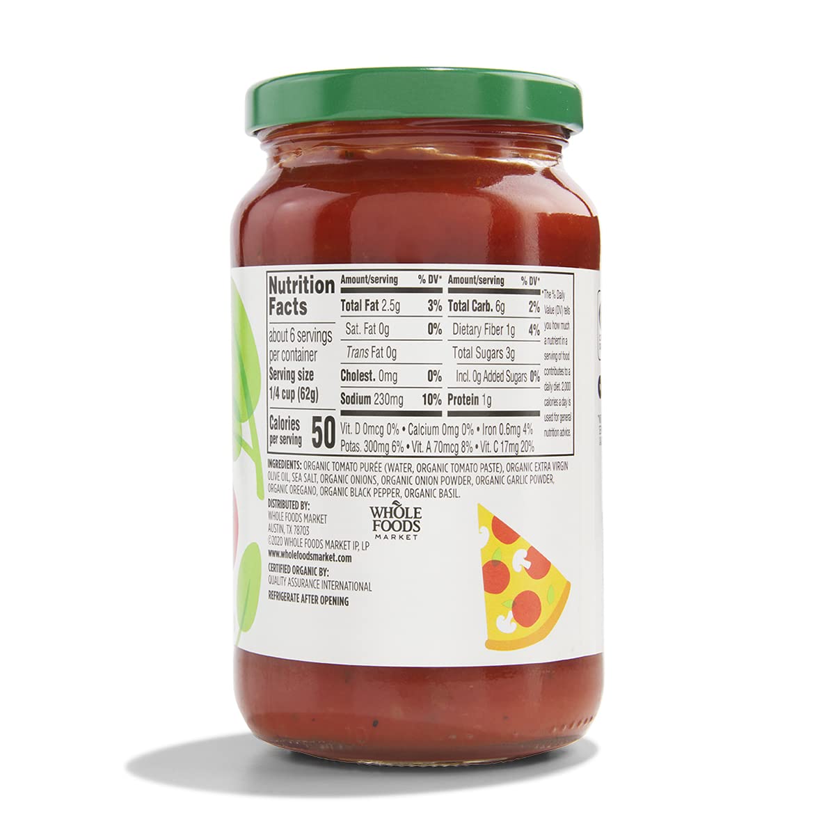 365 by Whole Foods Market Organic Pizza Sauce, 14 Ounce - Perfect for Homemade Pizzas, No Artificial Ingredients