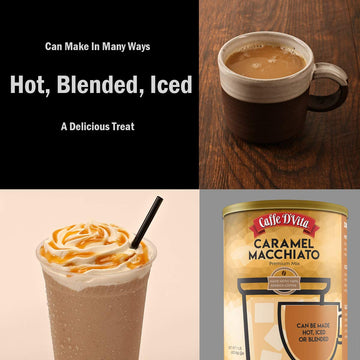 Caffe D'Vita Caramel Macchiato - Coffee Caramel Macchiato, Caramel Instant Coffee, Latte Mix, Gluten Free, No Cholesterol, No Hy
