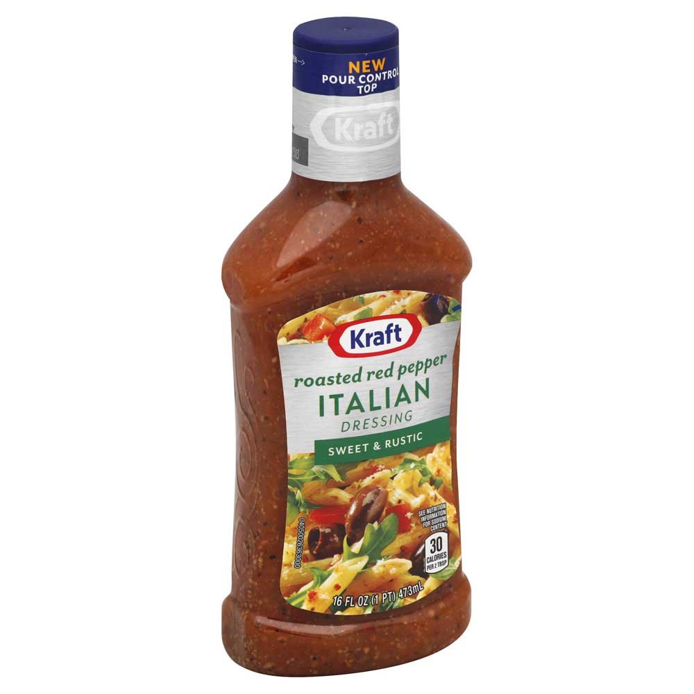 Kraft Roasted Red Pepper Italain Dressing and Marinade, 16 Ounce -- 6 per case.
