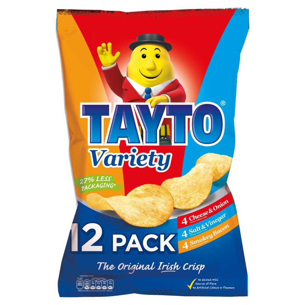 Tayto Variety 12 pack Crisps from Ireland 12 x 25g by Tayto