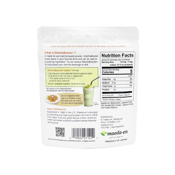 Maeda-En Matcha Booster Genmai Roasted Rice Green Tea Powder 80G Japanese Origin Resealable Pouch For Latte Smoothies And Baking