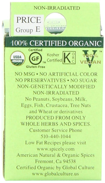 Spicely Organic Poppy Seed, 0.6 Ounce (Pack Of 6)