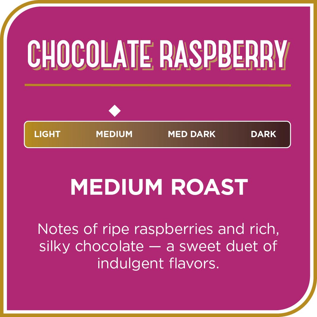 Don Francisco's Chocolate Raspberry Flavored Whole Bean Coffee, Medium Roast, 20 oz Bag – 100% Arabica, Ideal for Drip & French Press