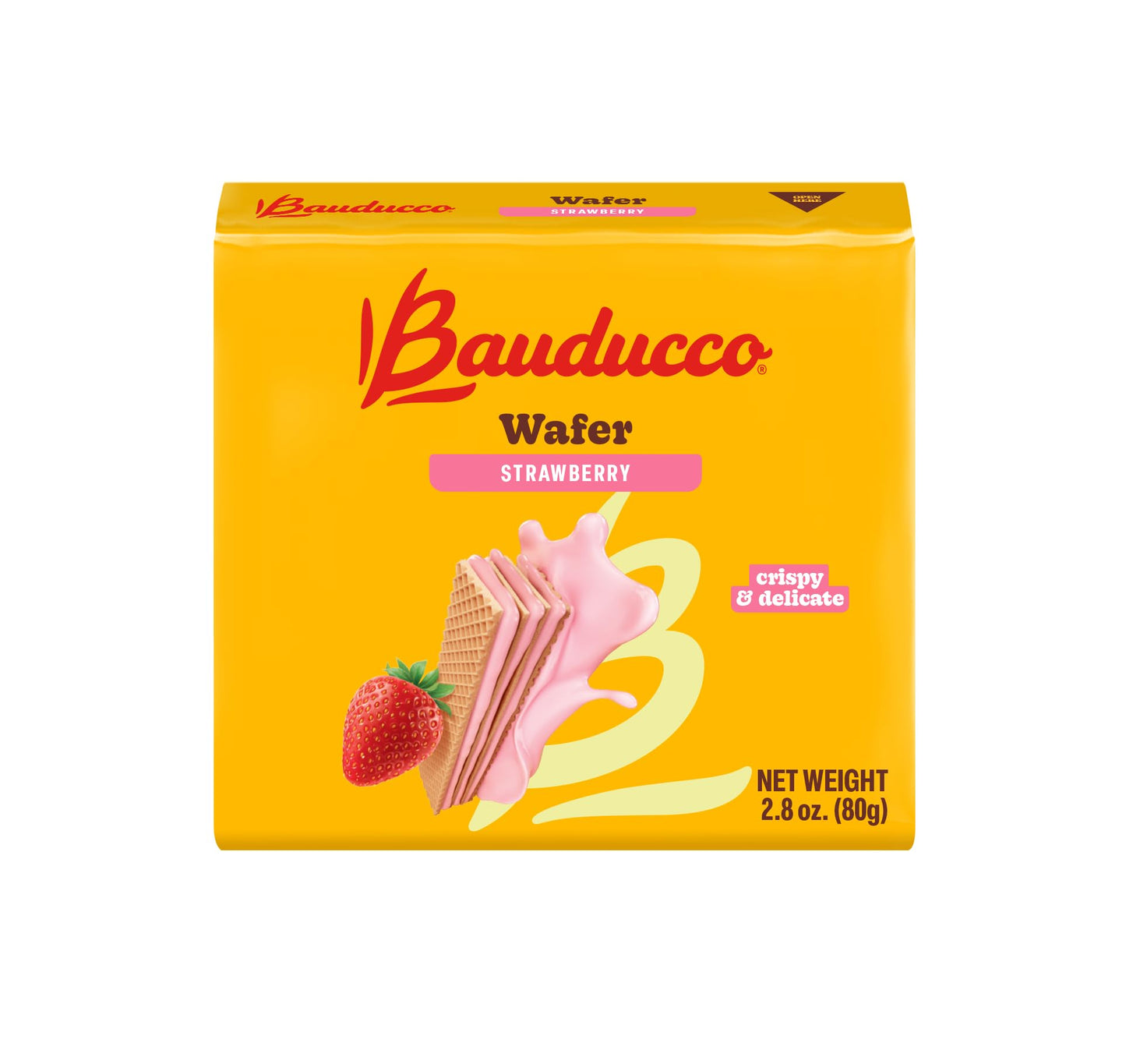 Bauducco Wafer Cookies, Strawberry, 28 Oz (Pack Of 10) - Crispy Layered Wafers With Rich Strawberry Cream Filling - Indulgent Sw