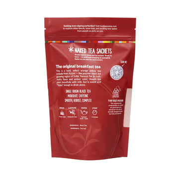 Two Leaves And A Bud Organic Assam - 50 Naked Tea Sachets, Whole Leaf Black Tea In Eco-Friendly Unwrapped Compostable Sachets, R