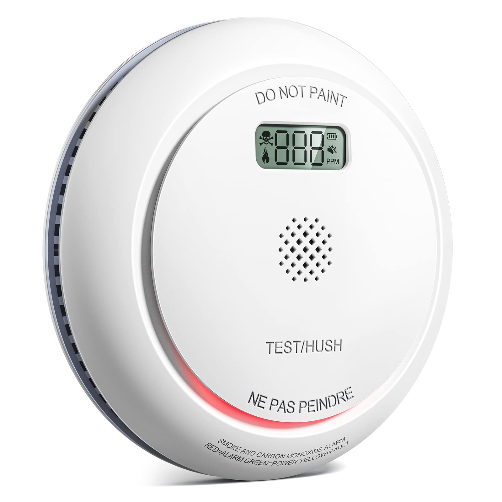 Jemay Combination Smoke And Carbon Monoxide Detector, Battery Operated Smoke Detector Carbon Monoxide Detector Combo With 10-Yea