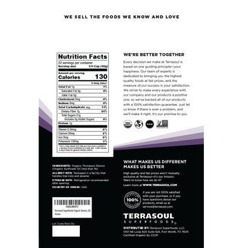 Terrasoul Superfoods Organic Raisins, 2 Lbs - Seedless | No-Sugar Added | No Preservatives