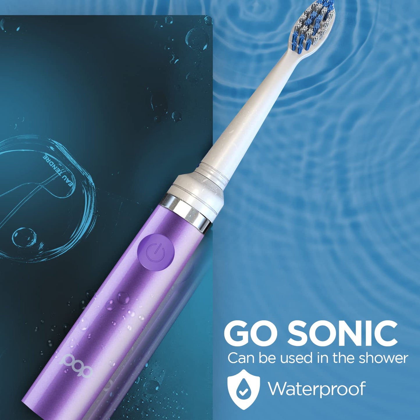 Pop Sonic Electric Toothbrush (Purple) - Travel Toothbrushes W/Aaa Battery | Kids Electric Toothbrushes With 2 Speed & 15,000-30