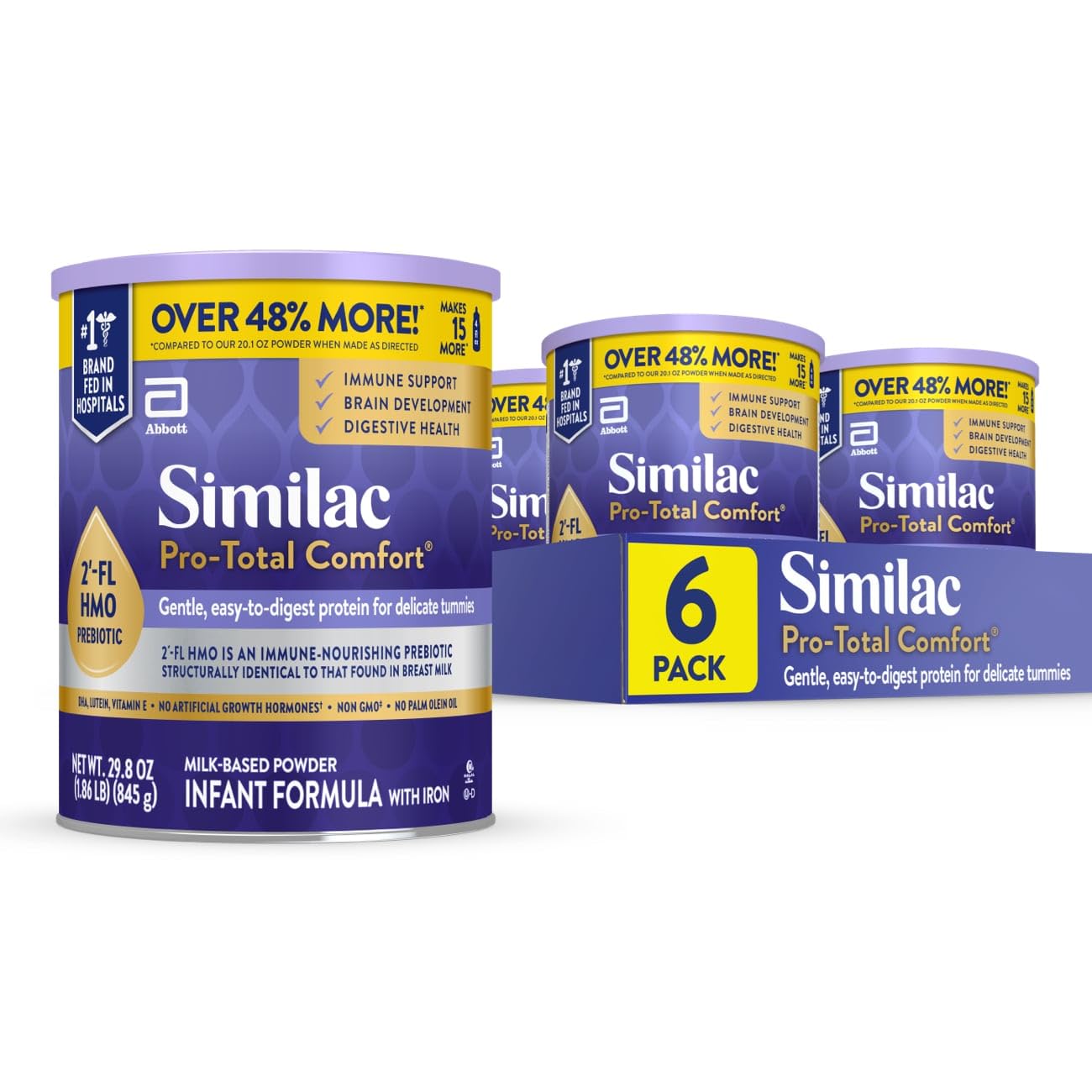 Similac Pro-Total Comfort Infant Formula With Iron, Gentle, Easy-To-Digest Formula, With 2'-Fl Hmo For Immune Support, Non-Gmo,