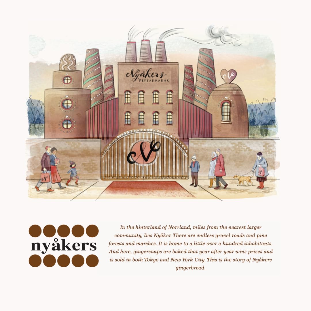 Nyakers Swedish Original Ginger Snaps Cookies 26.4 Oz. Gingersnaps In Botanical Mail Safe Tin - Gifts For Christmas, Birthday, Or Holiday