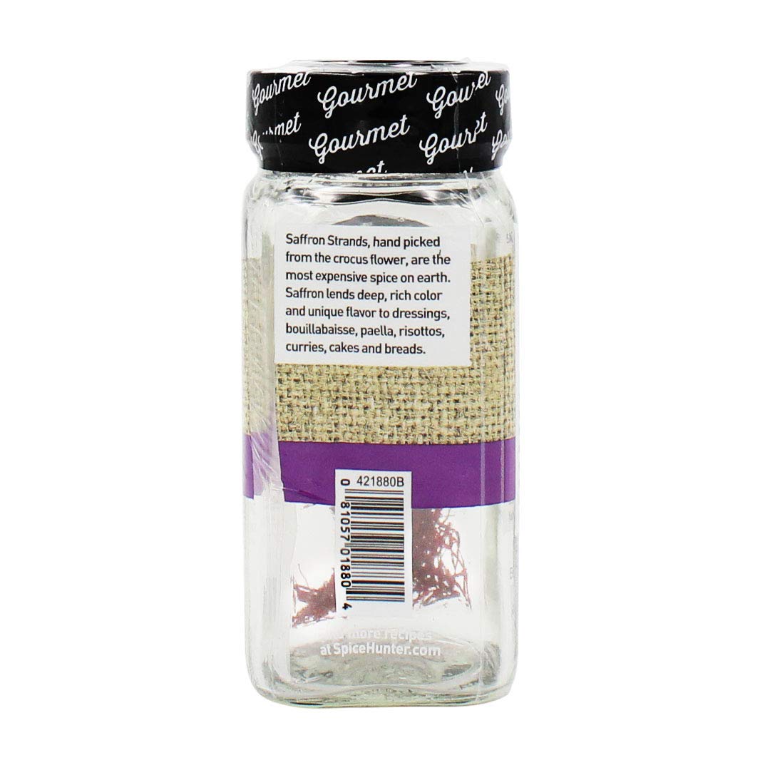 The Spice Hunter Saffron Strands, Spanish Mancha, Whole, 0.01-Ounce Jar