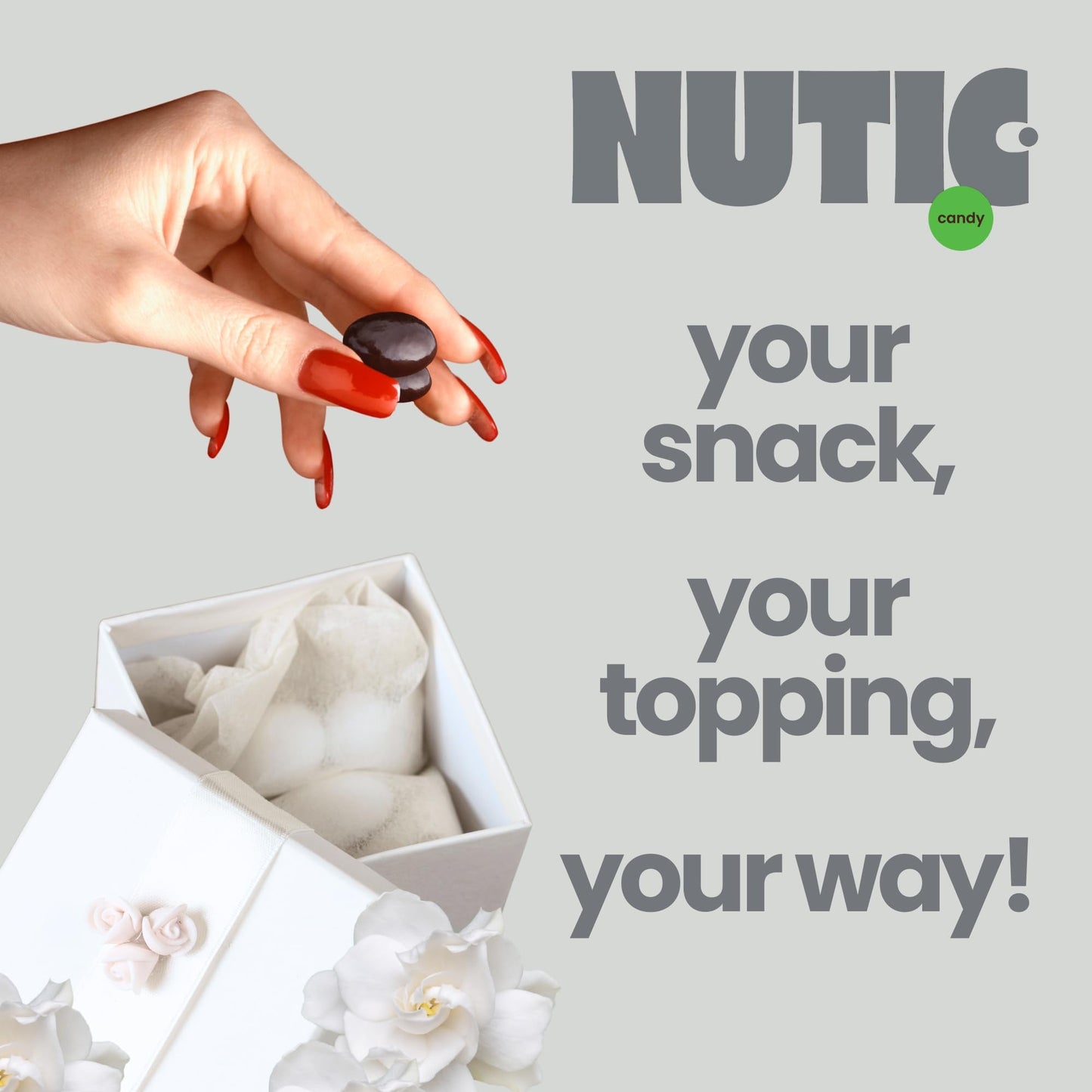 Nutic Sugar-Free Dark Chocolate Almonds - 1 Lb. Keto-Friendly, No Sugar, Gluten-Free, Health-Conscious Individuals & Low Carb Di