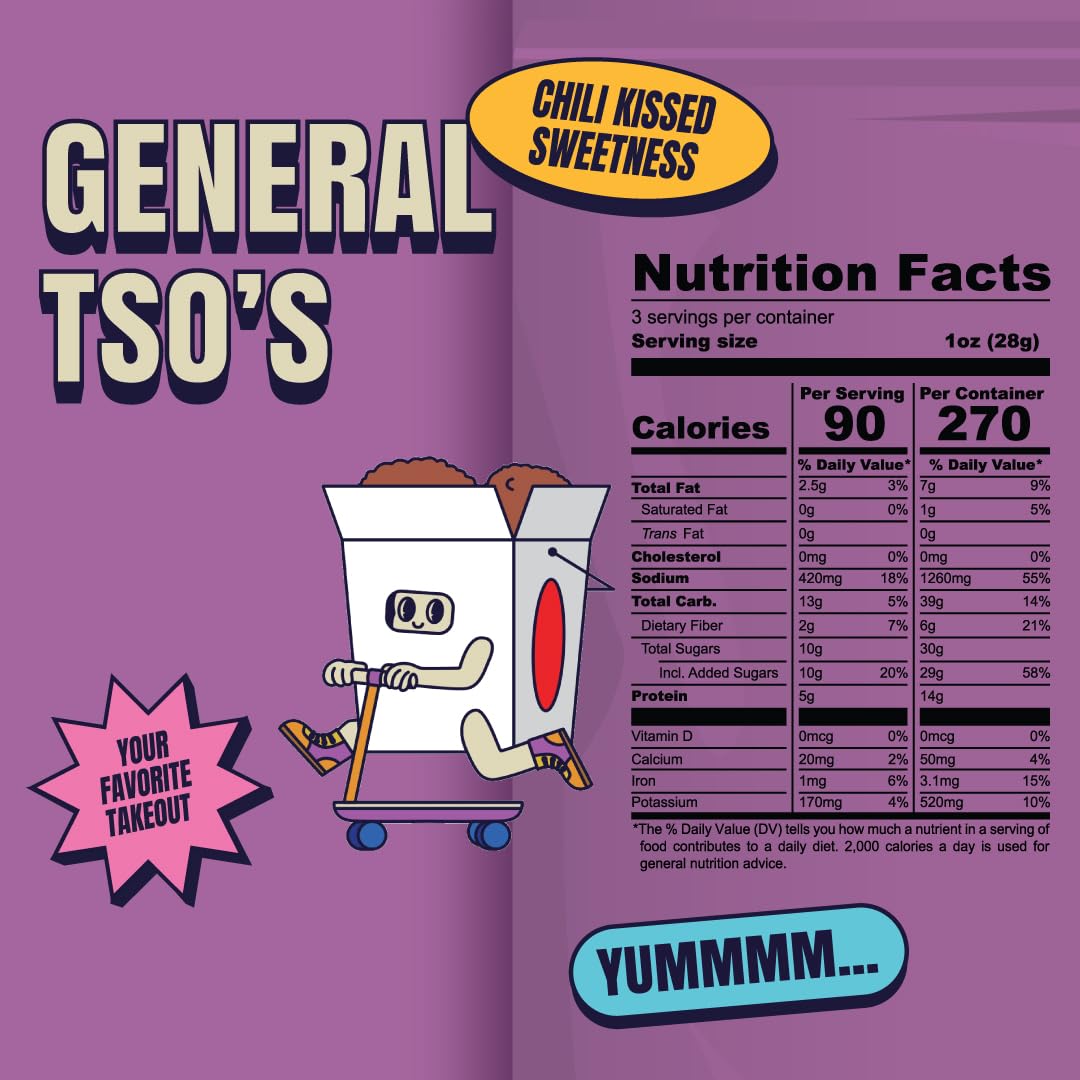 Louisville Vegan Jerky - General Tsos Vegan And Vegetarian Meat - Lip-Smacking Vegan-Friendly & Vegetarian Jerky - Non-Gmo 14 Gr