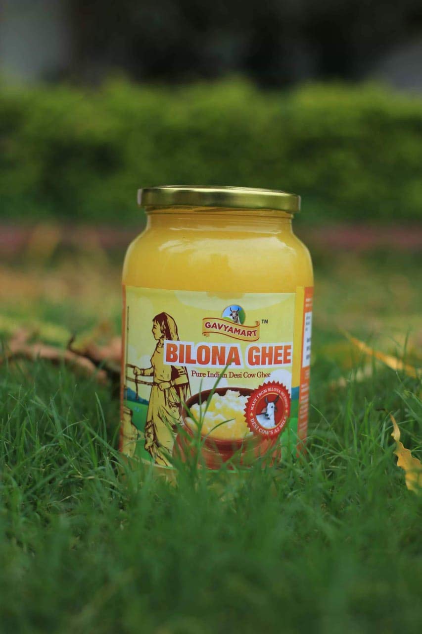 Gavyamart Ghee in Pantry, 100% Pure Kankrej A2 Cow Desi Ghee - Made Using Traditional Bilona Method Ghee - Glass Ghee jar Pack -