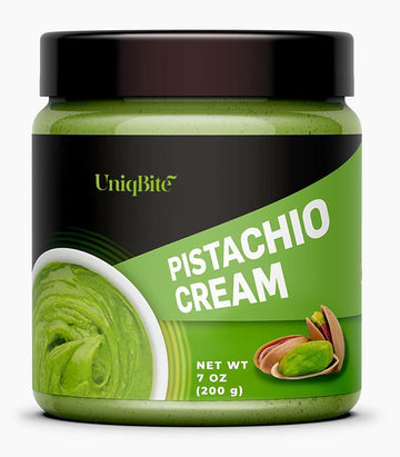 UNIQBITE Pistachio Cream Natural Sweet Butter Spread 7 oz (200g) No Palm Oil