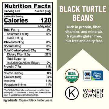 Mountain High Organics, Certified Usda Organic Dry Black Beans In Bulk, Non-Gmo, Vegan, Whole Dried Black Beans, Plant Based Pro