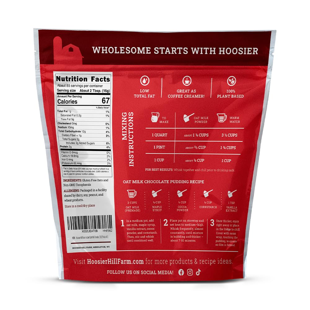 Hoosier Hill Farm Oat Milk Powder, 3Lb (Pack Of 1)