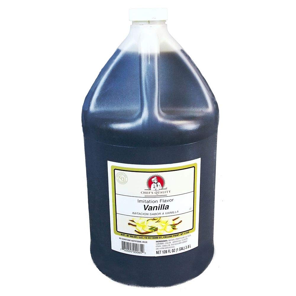 Chefs Quality Imitation Vanilla Extract, 1 Gallon, Cream Light Color