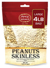 Spicy World Skinless Peanuts, Blanched Raw Peanuts (Uncooked, Unsalted) 4 Pound (64Oz) ~ All Natural Usa Grown