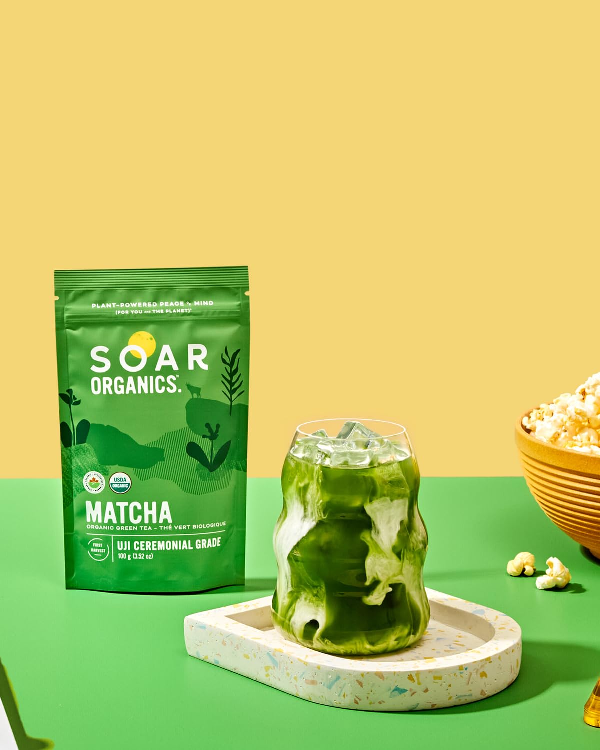 Soar Organics Uji Ceremonial Grade Matcha Green Tea Powder - Authentic Japanese Origin - 3.52 oz