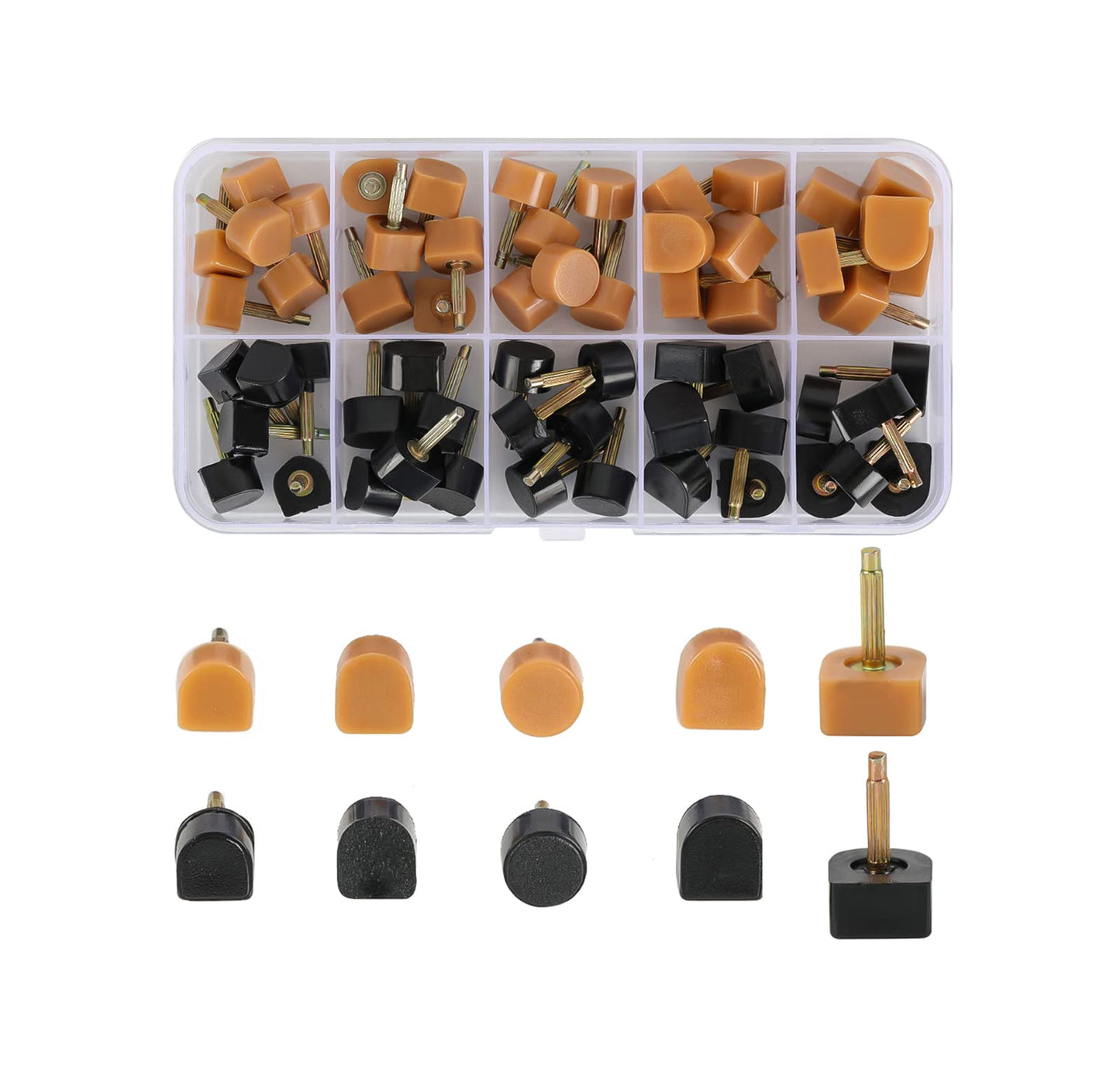 Yeham 30 Pairs Women'S High Heel Shoes Replacement Tips Pin, Round And Square Heel Repair Caps For Repairing Shoes