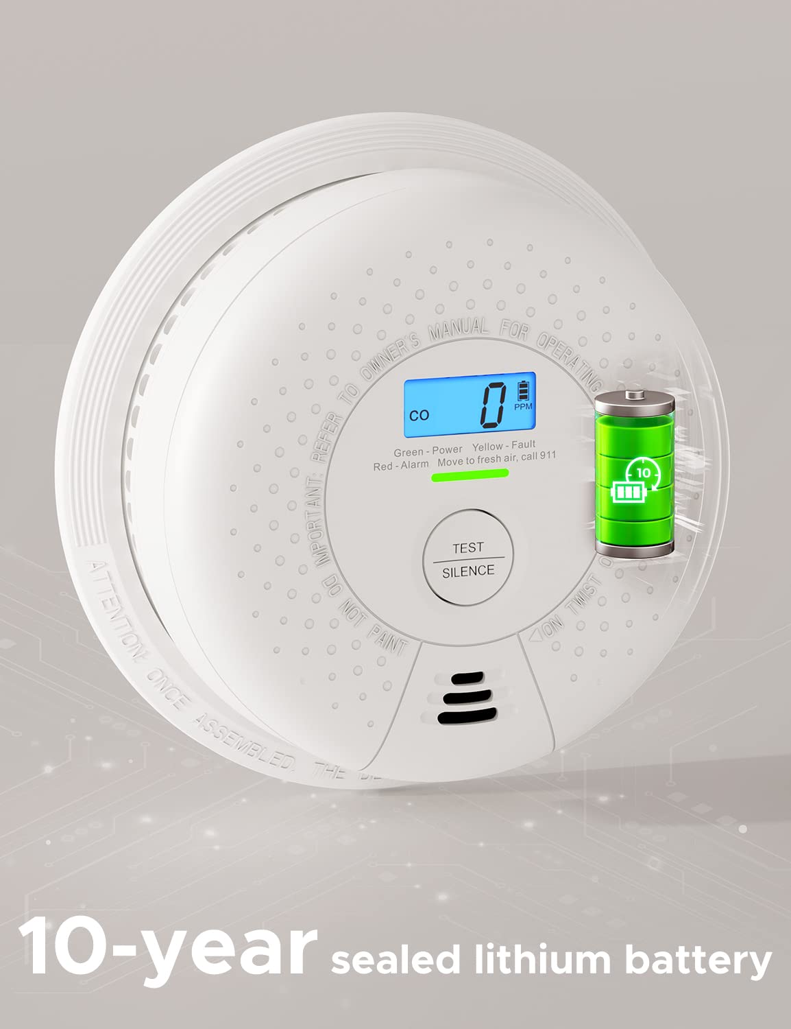 X-Sense Smoke And Carbon Monoxide Detector Combo, Wireless Interconnected Combination Smoke And Carbon Monoxide Detector With Lc