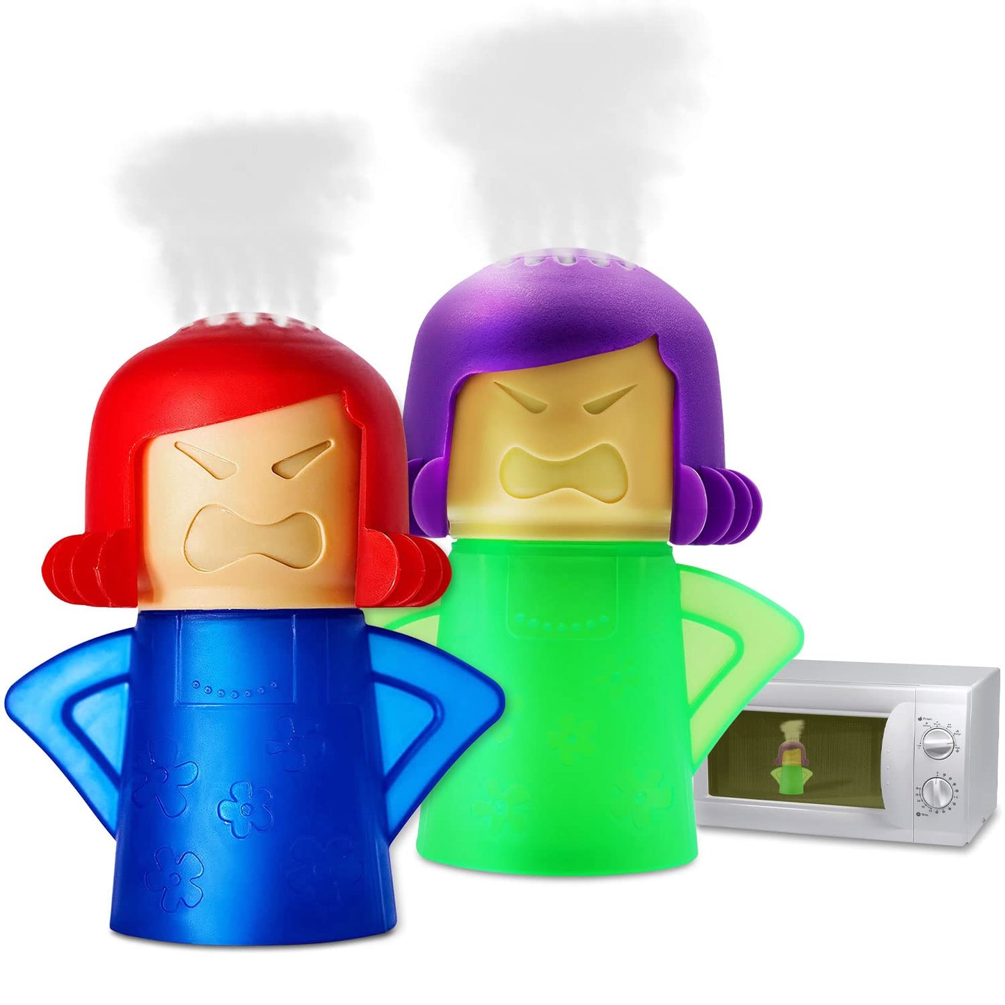 Abnaok Microwave Cleaner, 2 Pcs Angry Mama Microwave Cleaner Microwave Oven Steam Cleaner Easily Clean In Minutes Cleans Add Vin