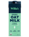 Willas Organic Oat Milk - Unsweetened Original Oatmilk, Non-GMO, Shelf Stable, Low Sugar, Non-Dairy Milk, Made from Whole Grain