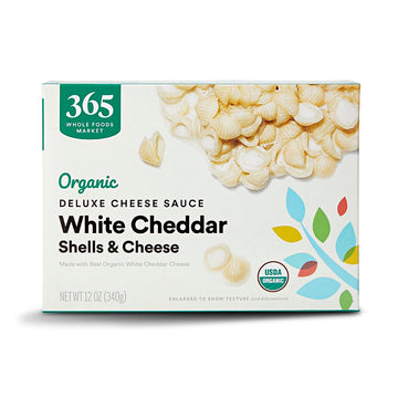 365 by Whole Foods Market, Organic White Cheddar Shells and Cheese Deluxe, 12 Ounce