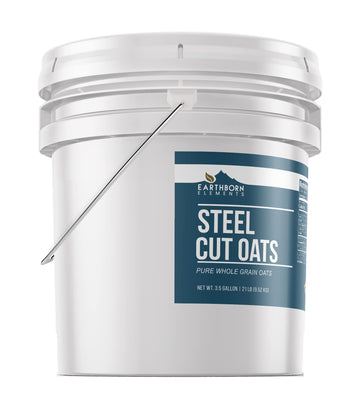Earthborn Elements Steel Cut Oats, 3.5 Gallon Bucket, Also Called Irish Oatmeal, Breakfast, Resealable Bucket