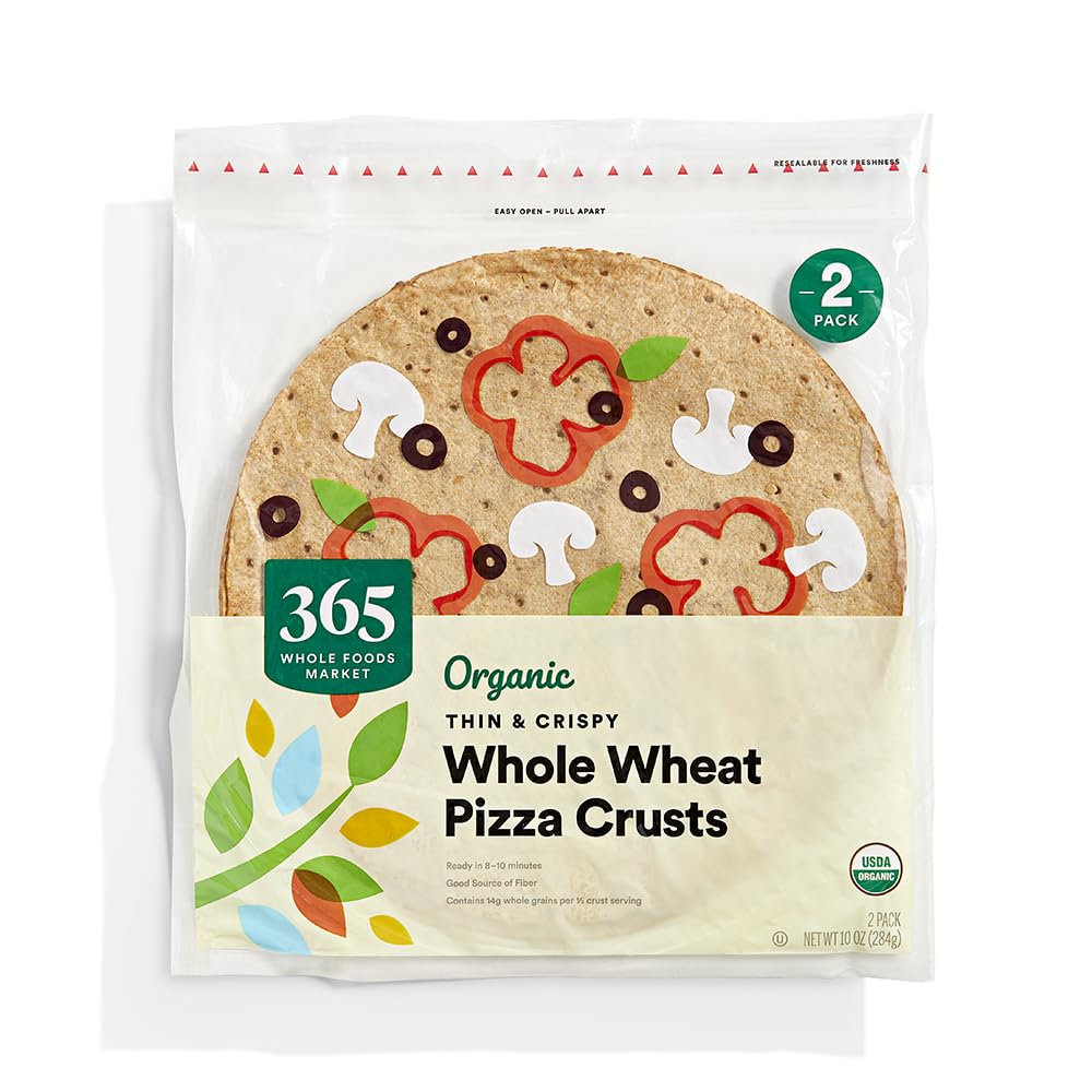 365 by Whole Foods Market, Organic Whole Wheat Thin & Crispy Pizza Crusts, 2 ct