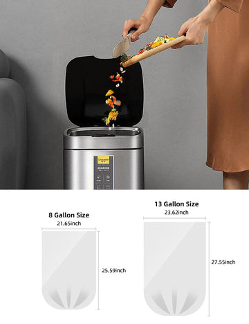 Waikas 8 Gallon Trash Bags, 40 Count, Unscented, Fit Medium Trash Can For Kitchen Bathroom Bedroom Office, Black