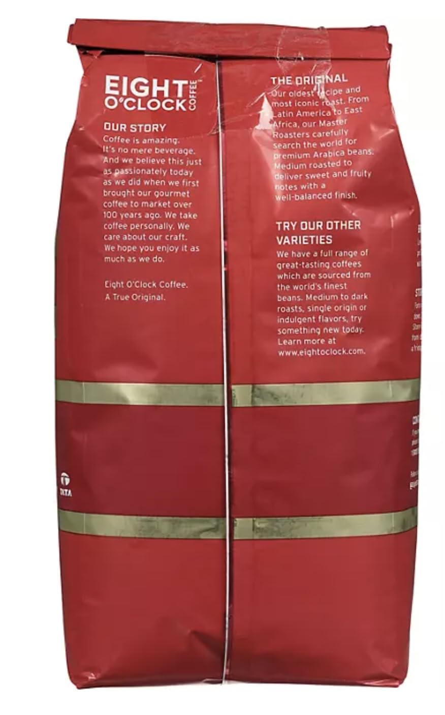 Eight O'Clocks Medium Roast Whole Bean Coffee, 40 Oz