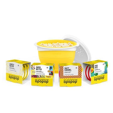 Opopop Microwave Popcorn - Variety 12-Pack Gourmet Popcorn Kit, Collapsible Silicone Popcorn Popper, Popcorn Maker, Gluten Free