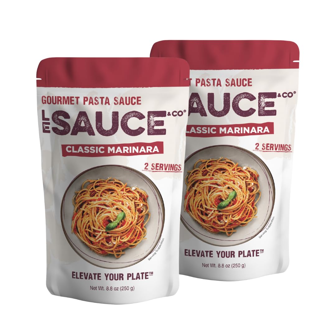 Le Sauce & Co. Classic Marinara Pasta Sauce, Imported Italian San Marzano Tomatoes, 8.8 OZ, 2-Pack