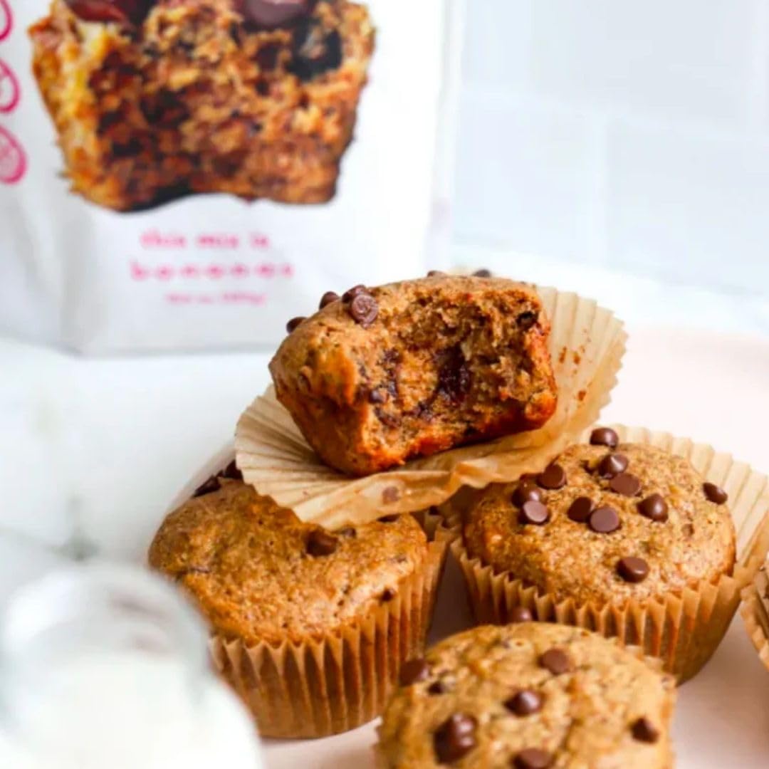 Gonanas Chocolate Chip Oat Flour Banana Bread Mix, Suitable For Plant Based Vegan Diets, Gluten Free Dairy Free Snacks, Healthy