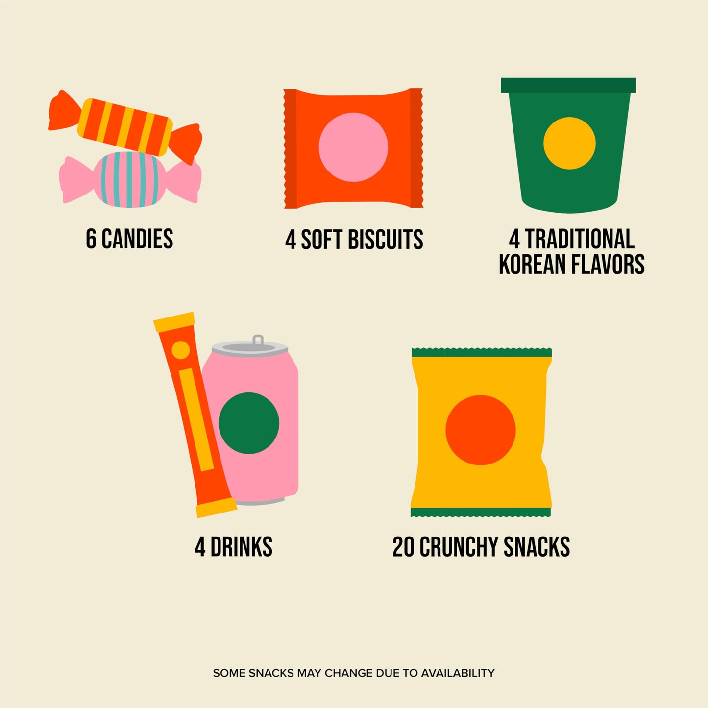 Seconde Nature Korean Snack Box - 38 Piece Set, Variety of Chips, Sweets, Tteokbokki, Gift for K-Food Lovers