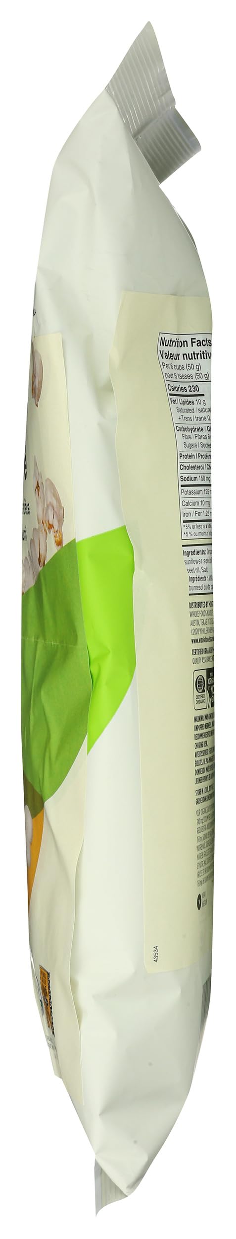 365 by Whole Foods Market Organic Reduced Fat & Sodium Popcorn, 6 Ounce