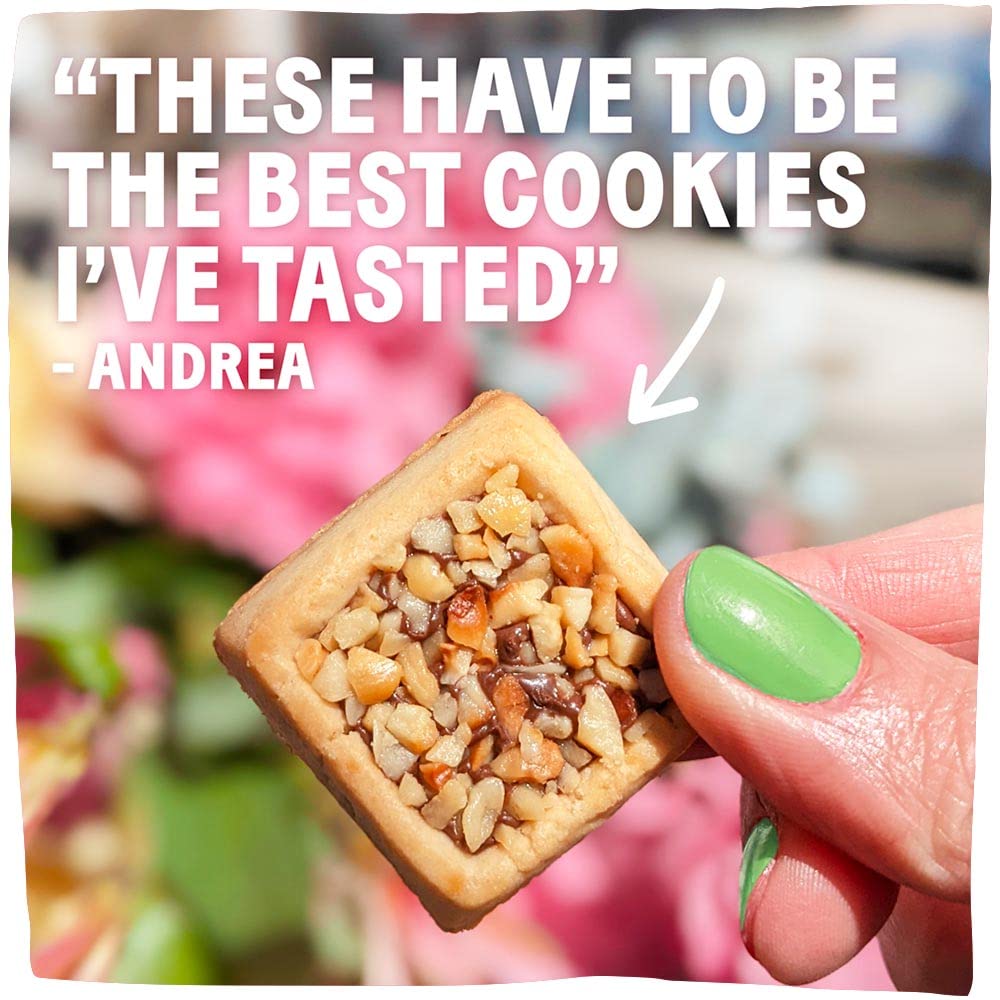 Michel Et Augustin Milk Chocolate & Toasted Hazelnut Shortbread Cookies - 40 Individual Wrapped French Butter Cookies In Bulk Snack Box