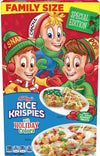Rice Krispies Breakfast Cereal, Christmas Pack, Family Size, Original with Holiday Colors, 12oz Box (1 Box)