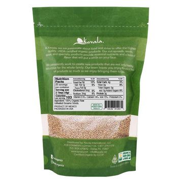 Kevala Organic Raw Sesame Seeds – Sesame Seeds Organic – Organic Seeds – Seeds To Eat – White Sesame Seeds Organic – Unhulled Sesame Seeds – 16 Oz – 1 Lb